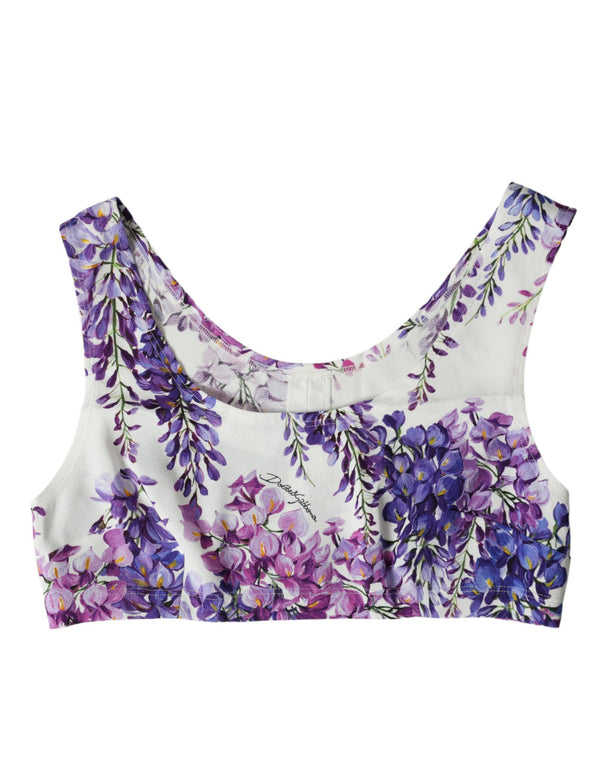 Elegant Floral Cropped Top Dolce & Gabbana