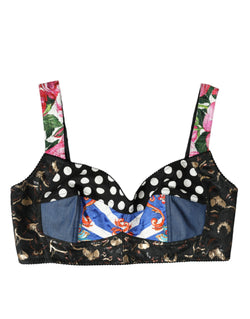 Floral Patchwork Bustier Crop Top Dolce & Gabbana