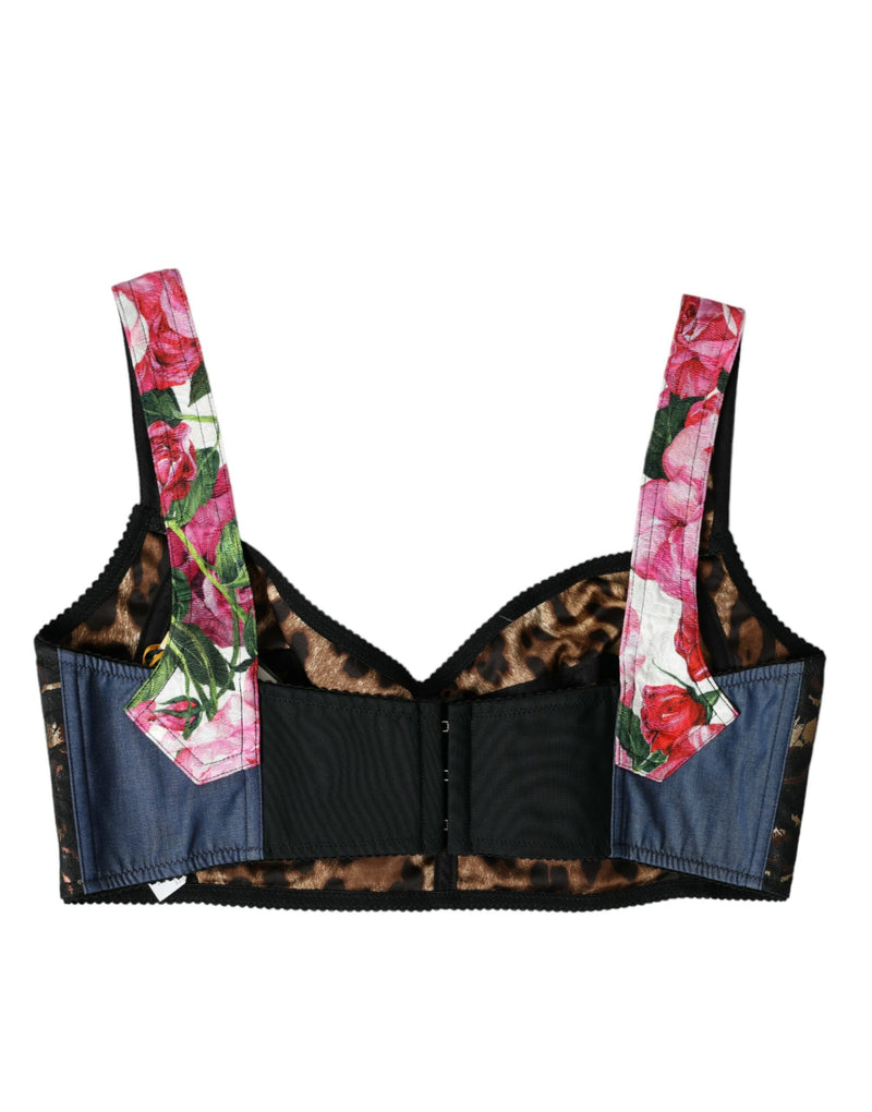 Floral Patchwork Bustier Crop Top Dolce & Gabbana