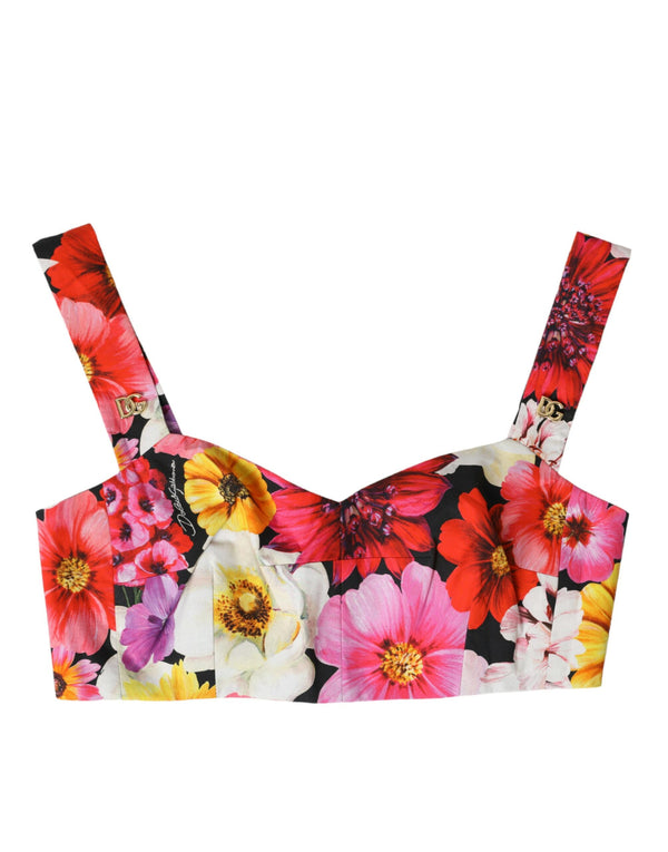 Exquisite Floral Bustier Crop Top Dolce & Gabbana