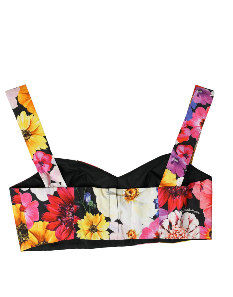 Exquisite Floral Bustier Crop Top Dolce & Gabbana