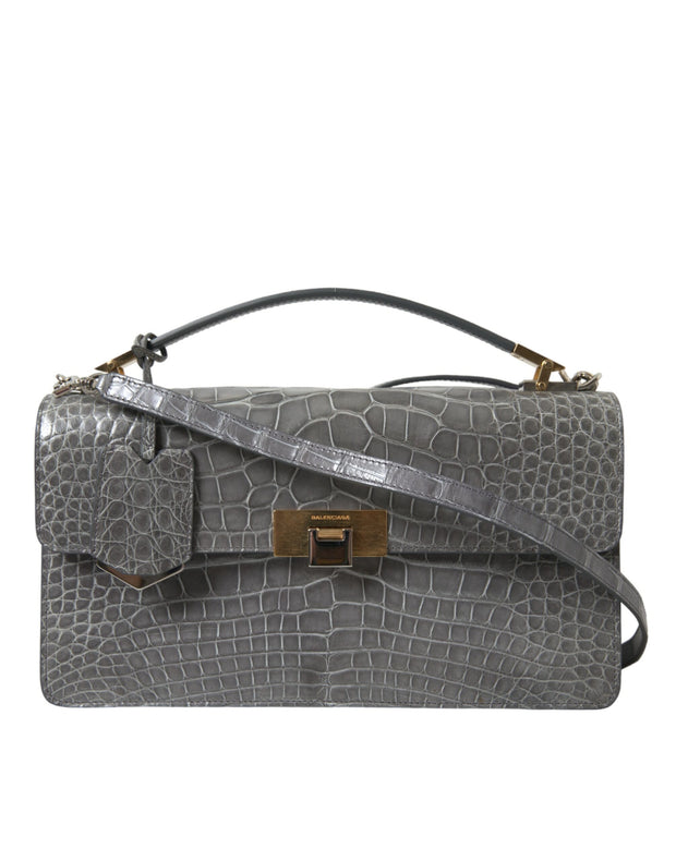 Alligator Leather Medium Shoulder Bag Balenciaga