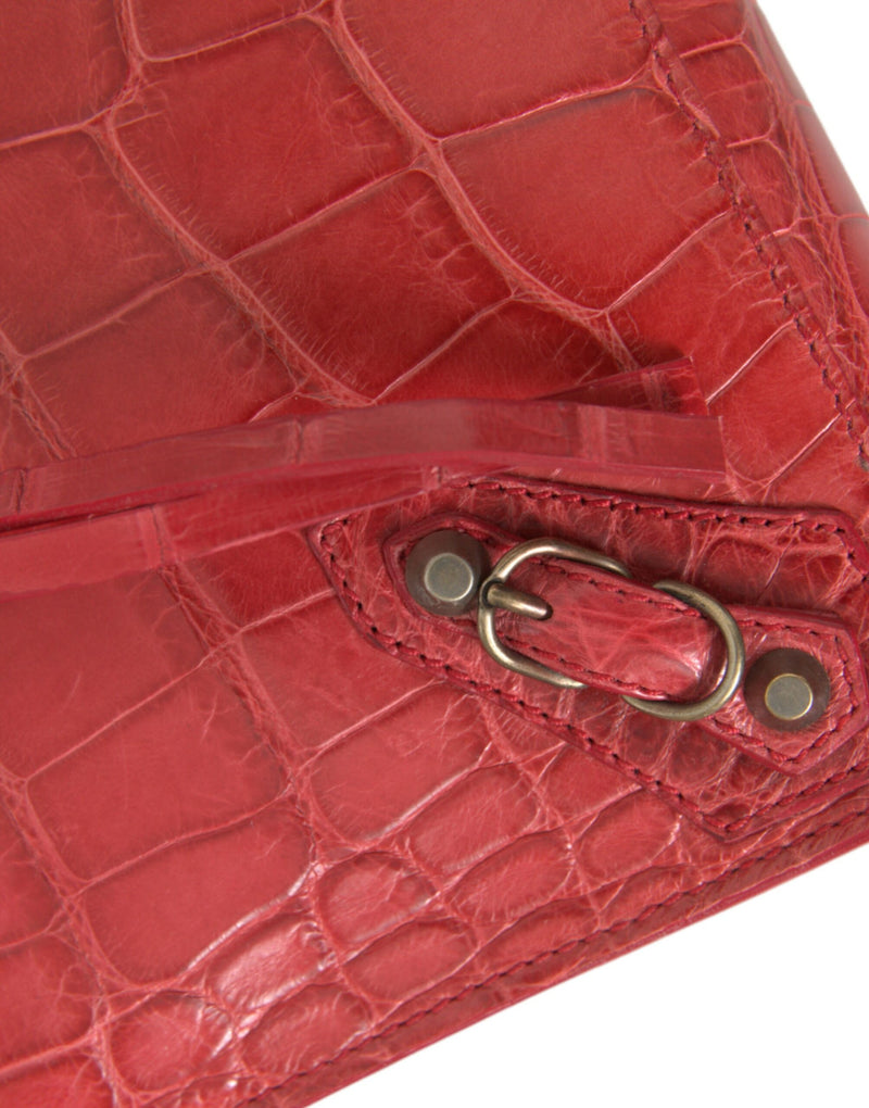 Exotic Red Alligator Leather Clutch Balenciaga