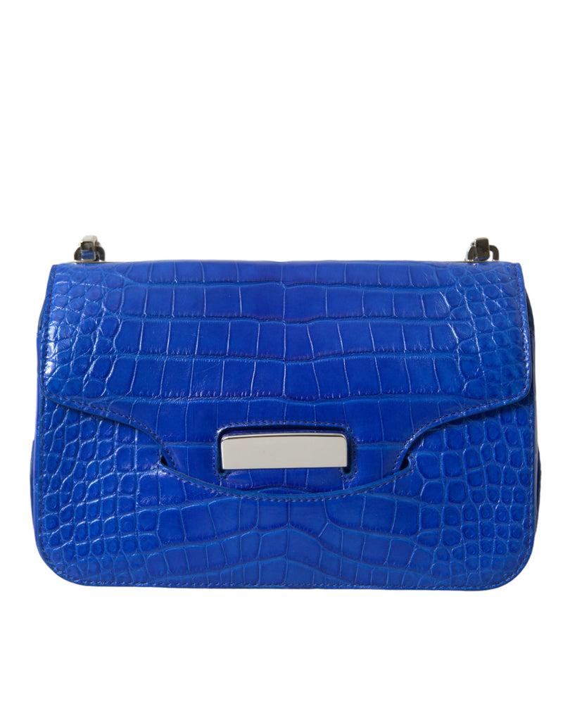 Alligator Skin Mini Shoulder Bag - Elegant Blue Balenciaga