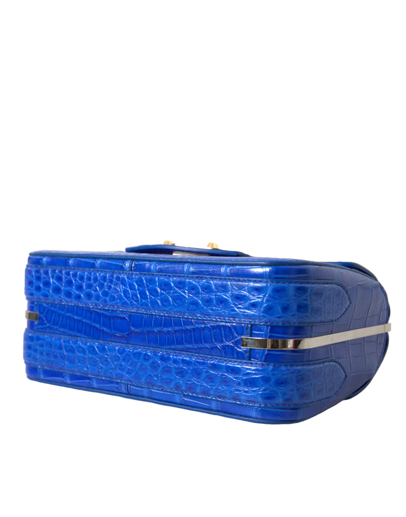 Alligator Skin Mini Shoulder Bag - Elegant Blue Balenciaga