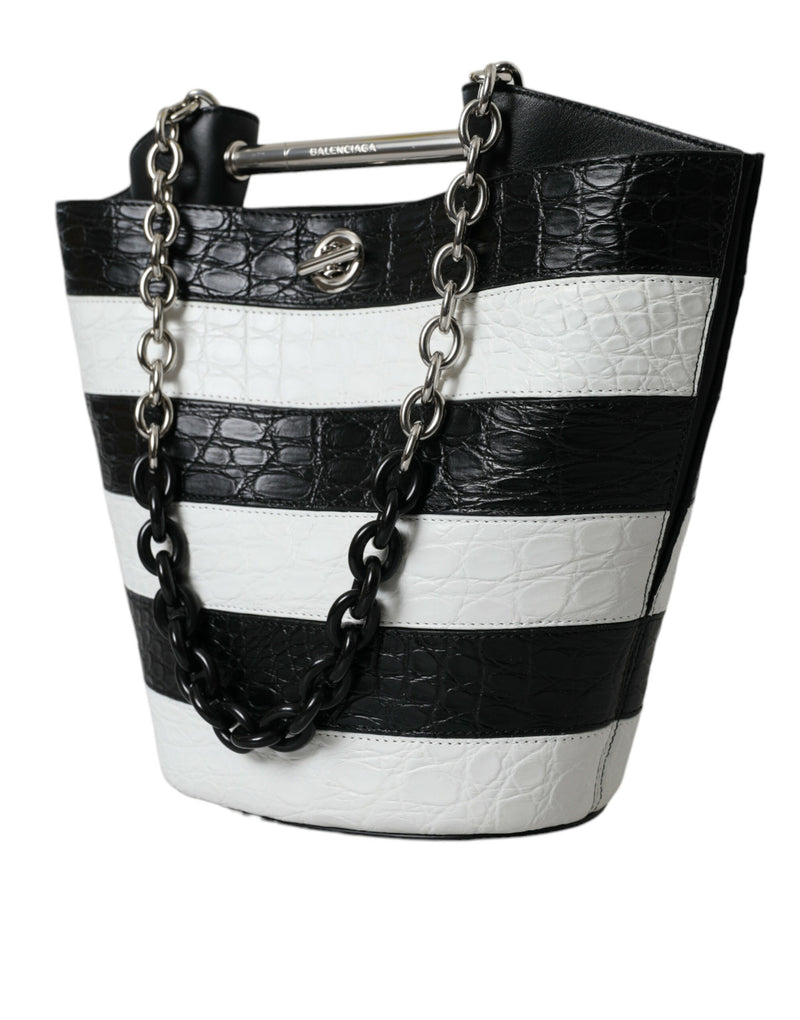 Chic Crocodile Leather Maxi Bucket Bag Balenciaga