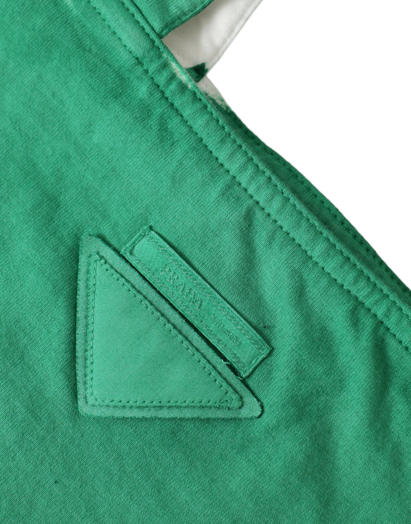 Elegant Green Fabric Tote Bag Prada