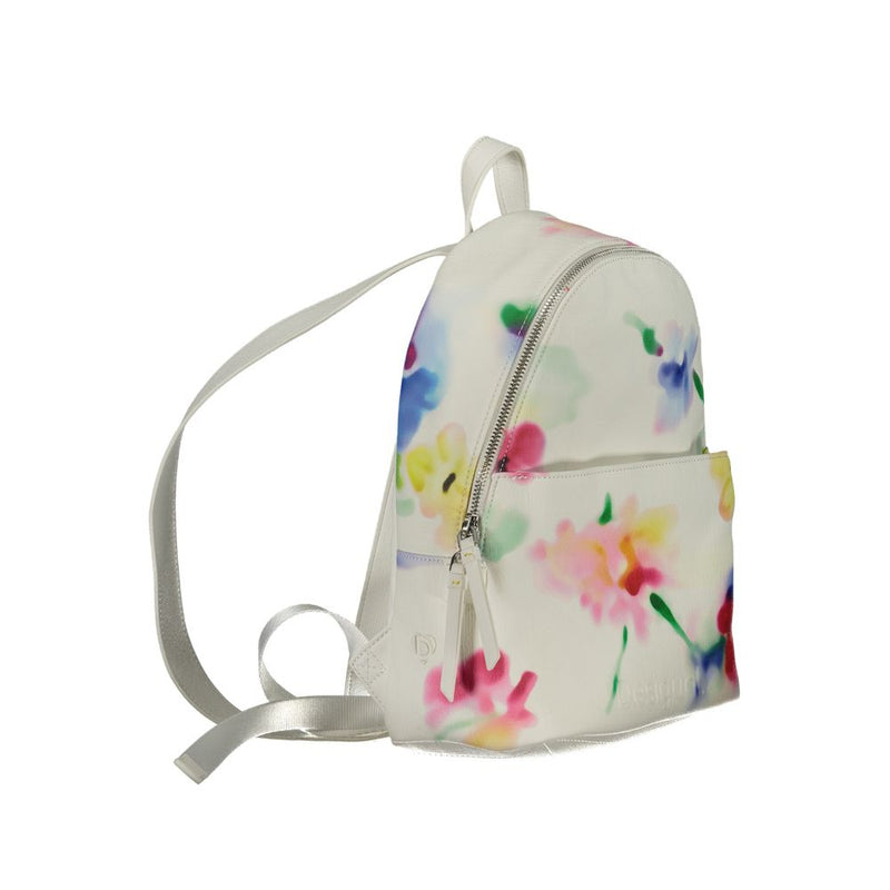 White Polyester Backpack Desigual