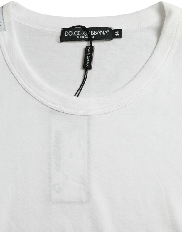 White Logo Crew Neck Short Sleeves T-shirt Dolce & Gabbana