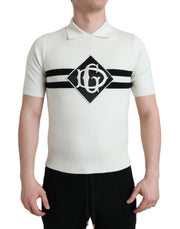 White DG Logo Collared Henley Shirt T-shirt Dolce & Gabbana