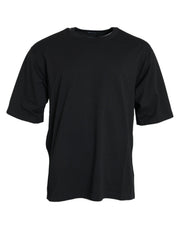 Black Logo Embossed Crew Neck Short Sleeves T-shirt Dolce & Gabbana