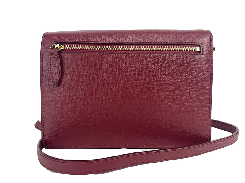 Macken Small Crimson House Check Leather Crossbody Bag Burberry