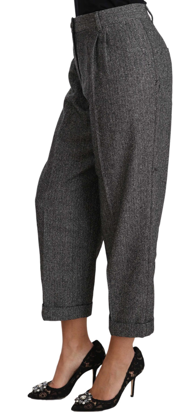 Elegant Gray Wool-Blend Trousers Dolce & Gabbana