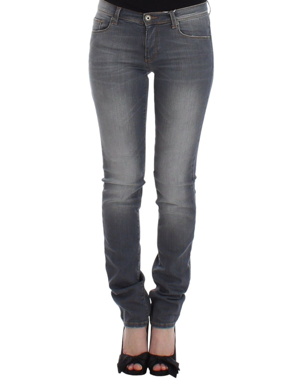 Chic Gray Slim-Fit Skinny Jeans Ermanno Scervino