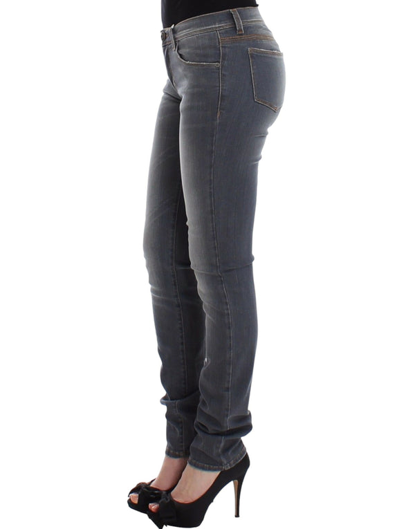 Chic Gray Slim-Fit Skinny Jeans Ermanno Scervino