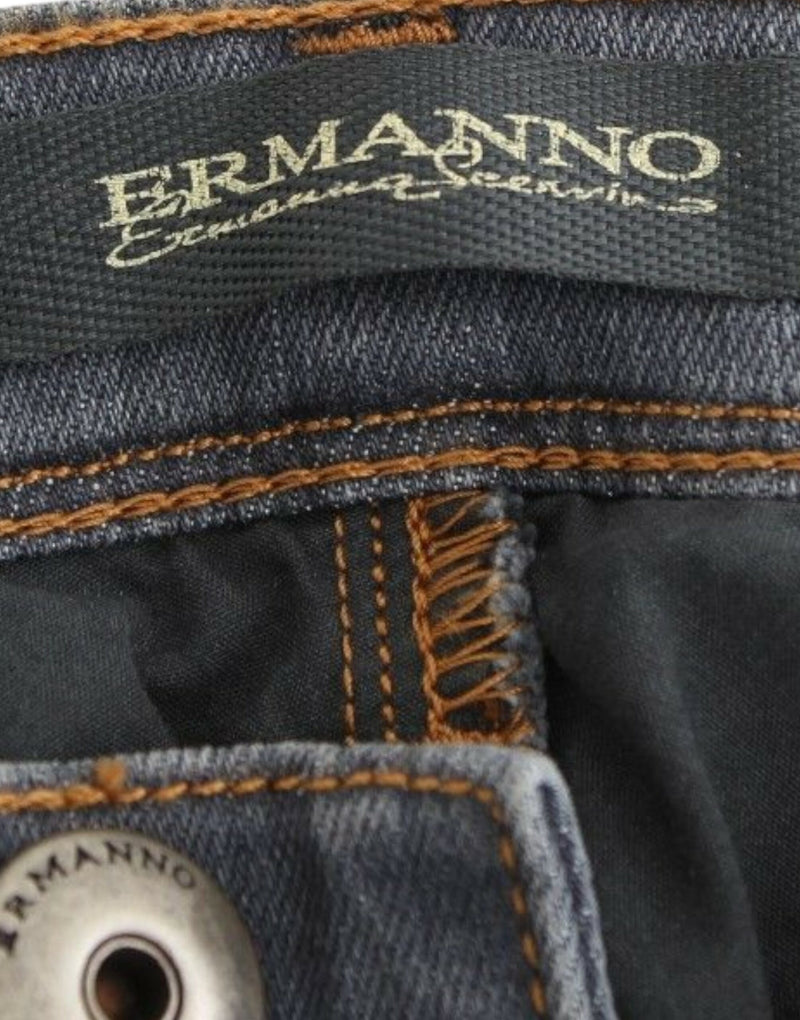 Chic Gray Slim-Fit Skinny Jeans Ermanno Scervino