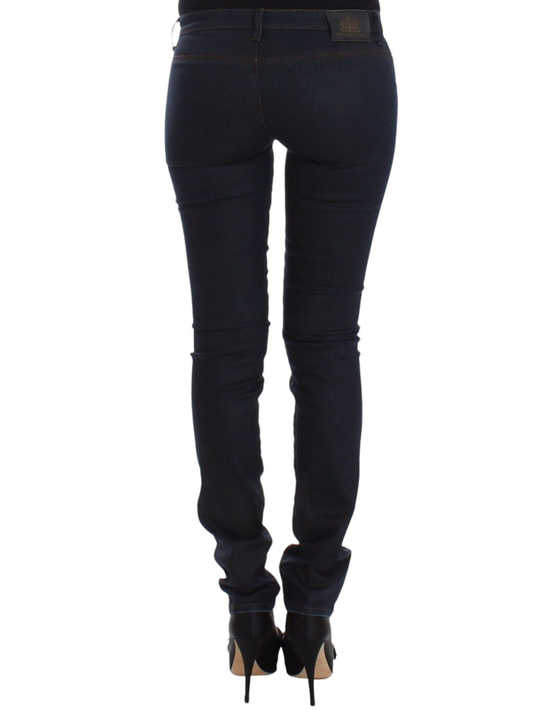 Chic Dark Blue Slim Jeans for Elegant Style Ermanno Scervino