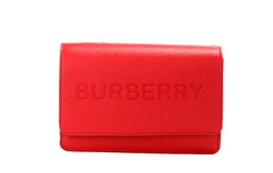 Hampshire Small Red Embossed Logo Smooth Leather Crossbody Bag Burberry