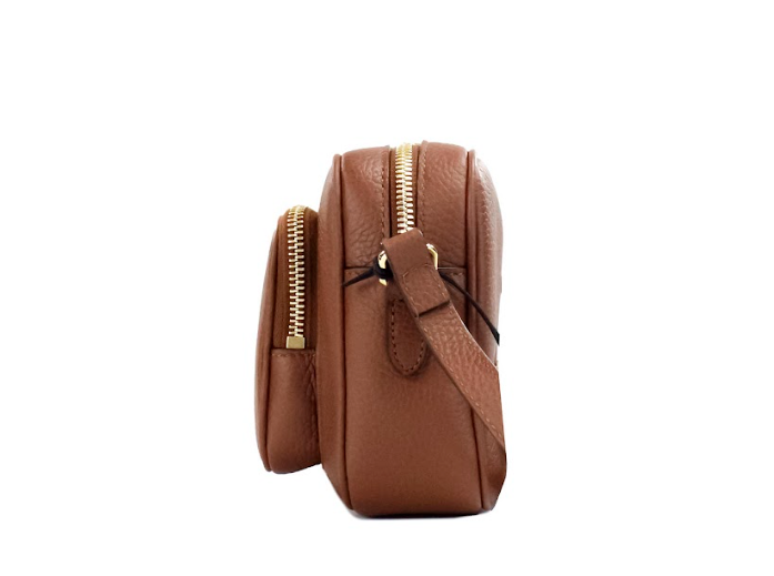 Small Branded Tan Brown Leather Camera Crossbody Bag Burberry