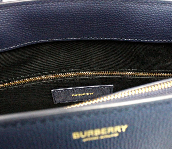 Banner Medium Regency Blue Leather Tote Crossbody Handbag Purse Burberry