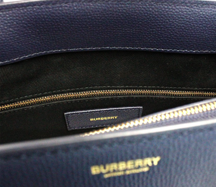 Banner Medium Regency Blue Leather Tote Crossbody Handbag Purse Burberry