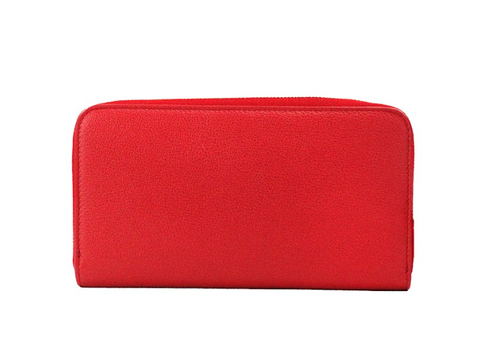 Elmore Red Embossed Logo Leather Continental Clutch Wallet Burberry