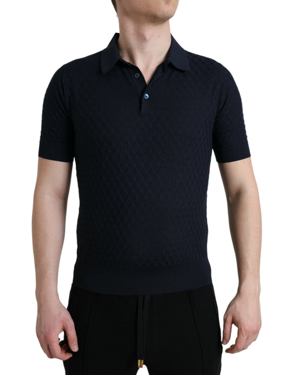 Dark Blue Collared Short Sleeve Polo T-shirt Dolce & Gabbana