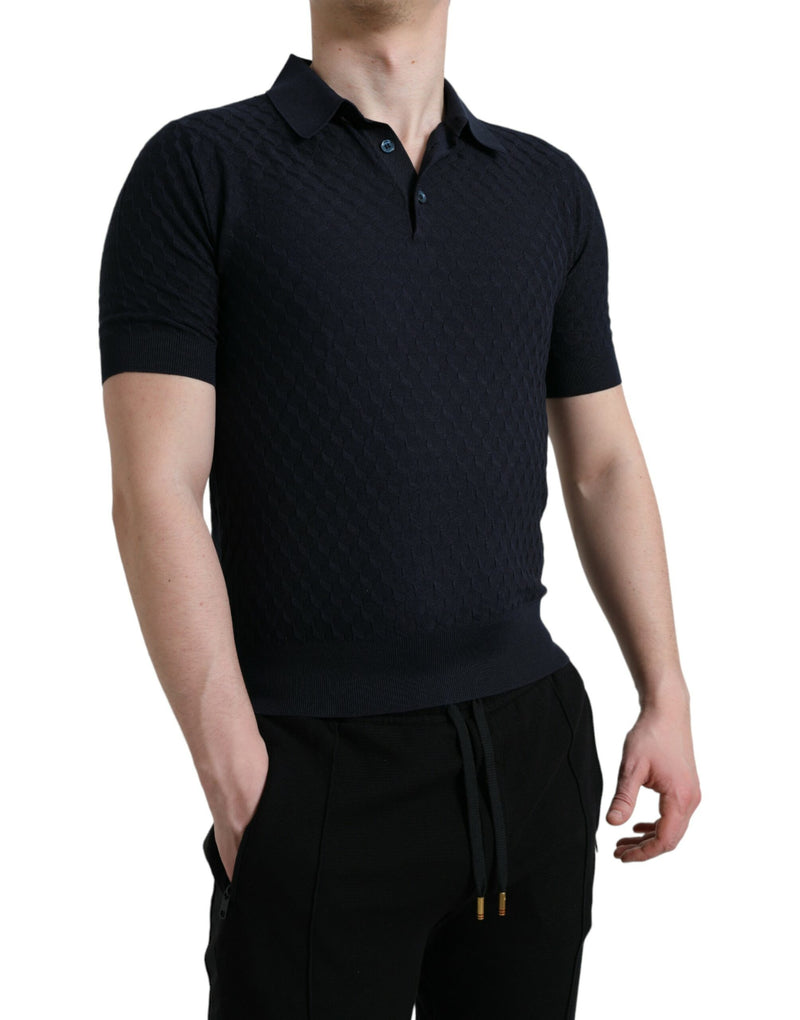 Dark Blue Collared Short Sleeve Polo T-shirt Dolce & Gabbana