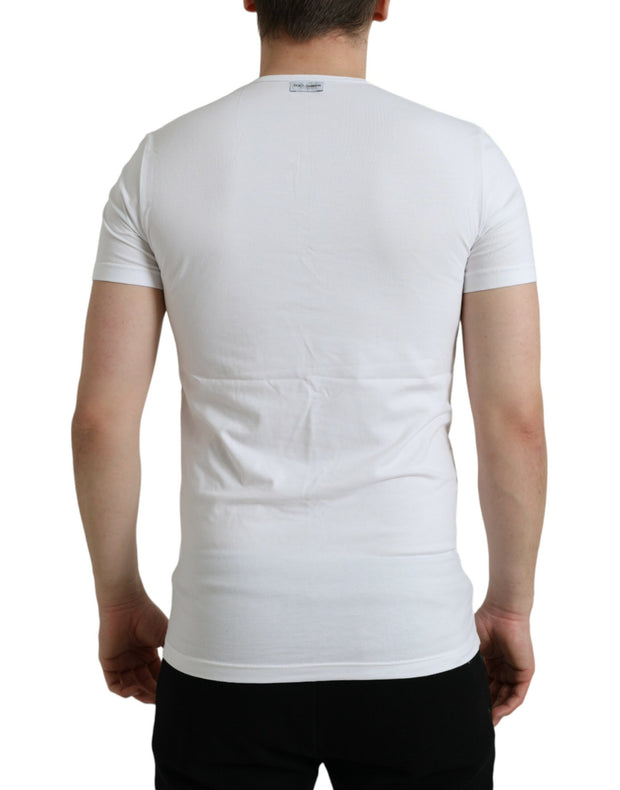 White Cotton Round Neck Crewneck Underwear T-shirt Dolce & Gabbana