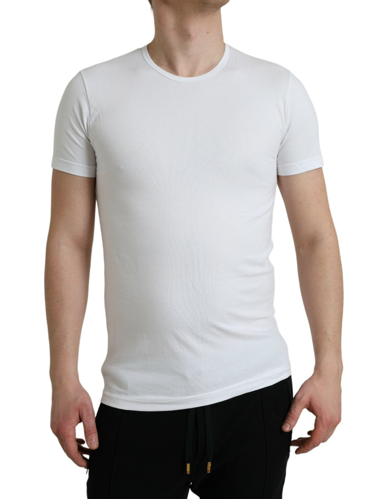 White Cotton Round Neck Crewneck Underwear T-shirt Dolce & Gabbana