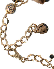 Gold Brass Leopard Fur Pearl Collier Chain Belt Dolce & Gabbana