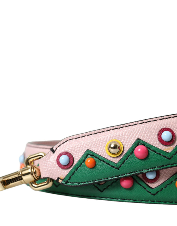 Pink Leather Handbag Accessory Shoulder Strap Dolce & Gabbana