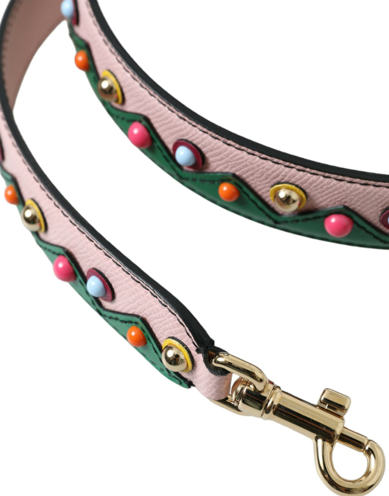 Pink Leather Handbag Accessory Shoulder Strap Dolce & Gabbana