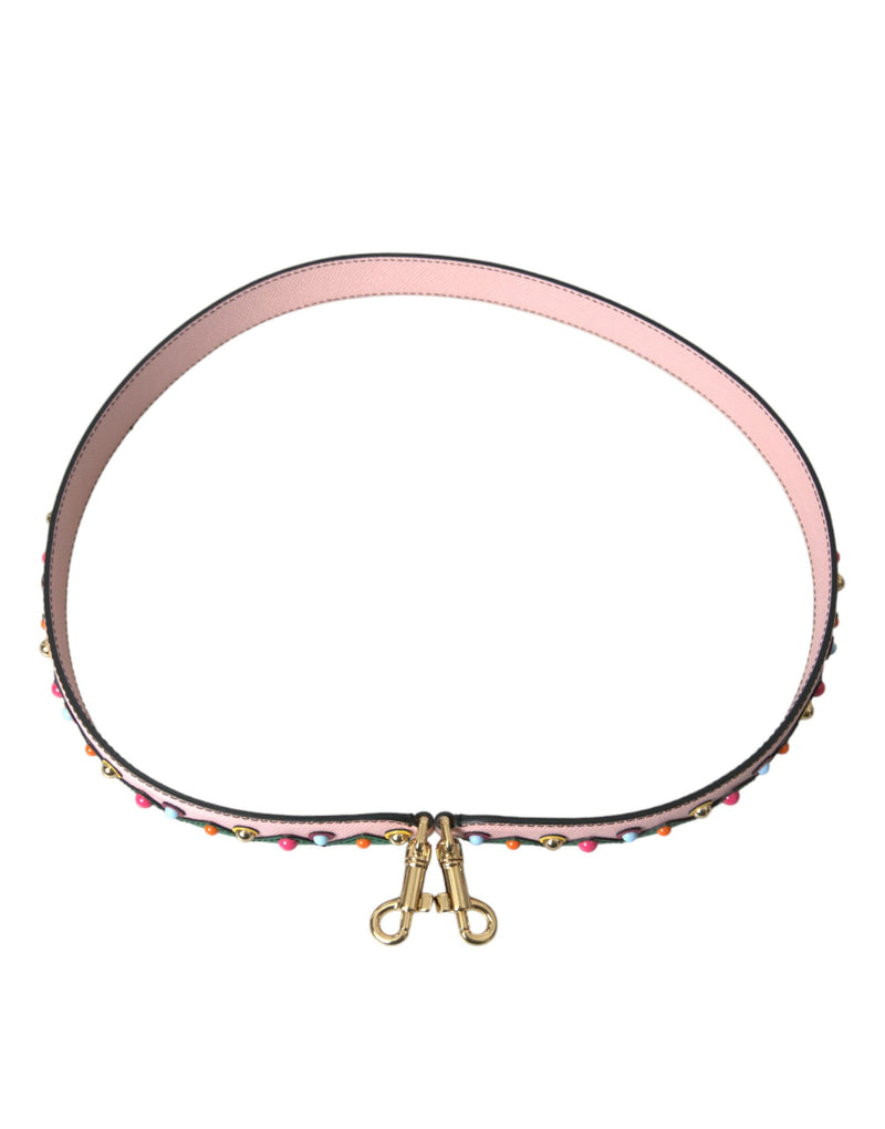 Pink Leather Handbag Accessory Shoulder Strap Dolce & Gabbana