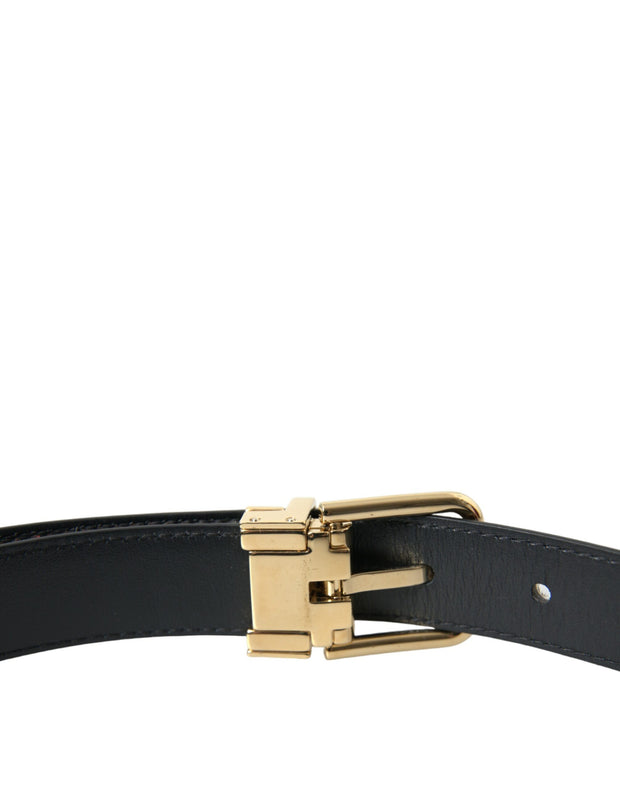 Brown White Zebra Pony Hair Gold Buckle Belt Dolce & Gabbana