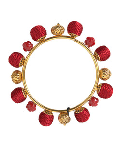 Gold Brass Red RUNWAY Sicilia Natale Roses Bracelet Dolce & Gabbana