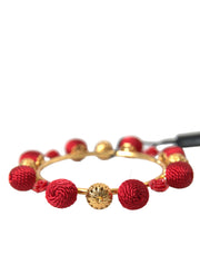 Gold Brass Red RUNWAY Sicilia Natale Roses Bracelet Dolce & Gabbana