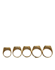 Gold Brass ROYAL Enamel Set of 5 Ring Dolce & Gabbana