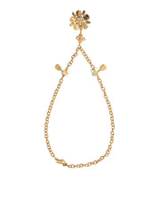 Gold Brass Chain Crystal Floral Pendant Charm Necklace Dolce & Gabbana