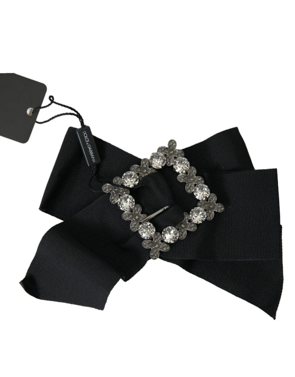 Black Swarovski Crystal Embellished Hair Clip Dolce & Gabbana