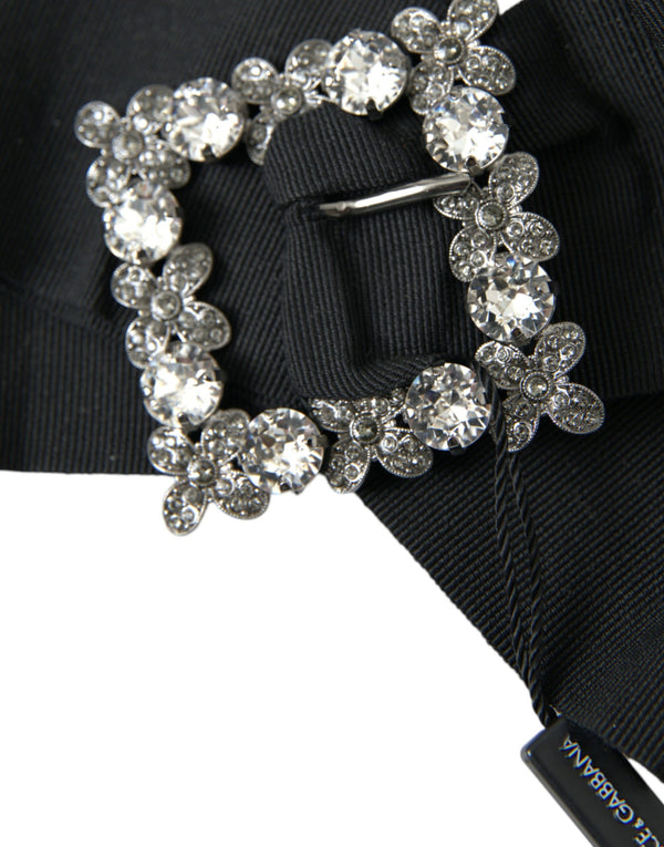 Black Swarovski Crystal Embellished Hair Clip Dolce & Gabbana