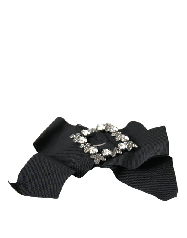 Black Swarovski Crystal Embellished Hair Clip Dolce & Gabbana