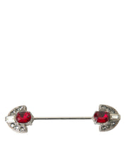 925 Sterling Silver Crystals Pin Collar Brooch Dolce & Gabbana