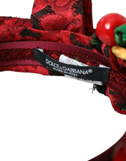 Red Cherry Sicily Embellished Women Hairband Diadem Dolce & Gabbana