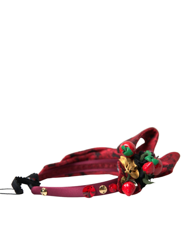 Red Cherry Sicily Embellished Women Hairband Diadem Dolce & Gabbana