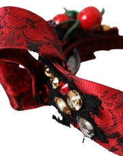 Red Cherry Sicily Embellished Women Hairband Diadem Dolce & Gabbana