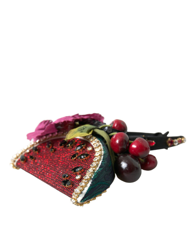 Red Watermelon Cherry Crystal Hairband Statement Diadem Dolce & Gabbana