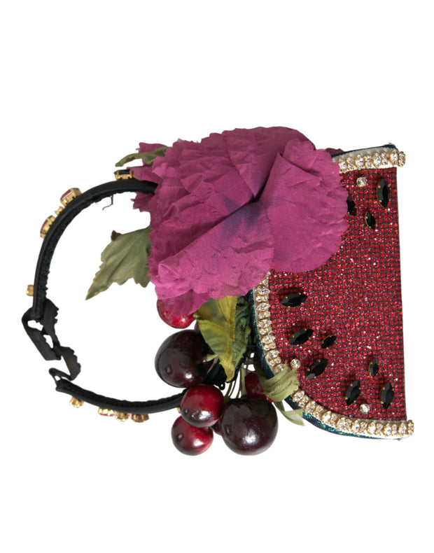 Red Watermelon Cherry Crystal Hairband Statement Diadem Dolce & Gabbana