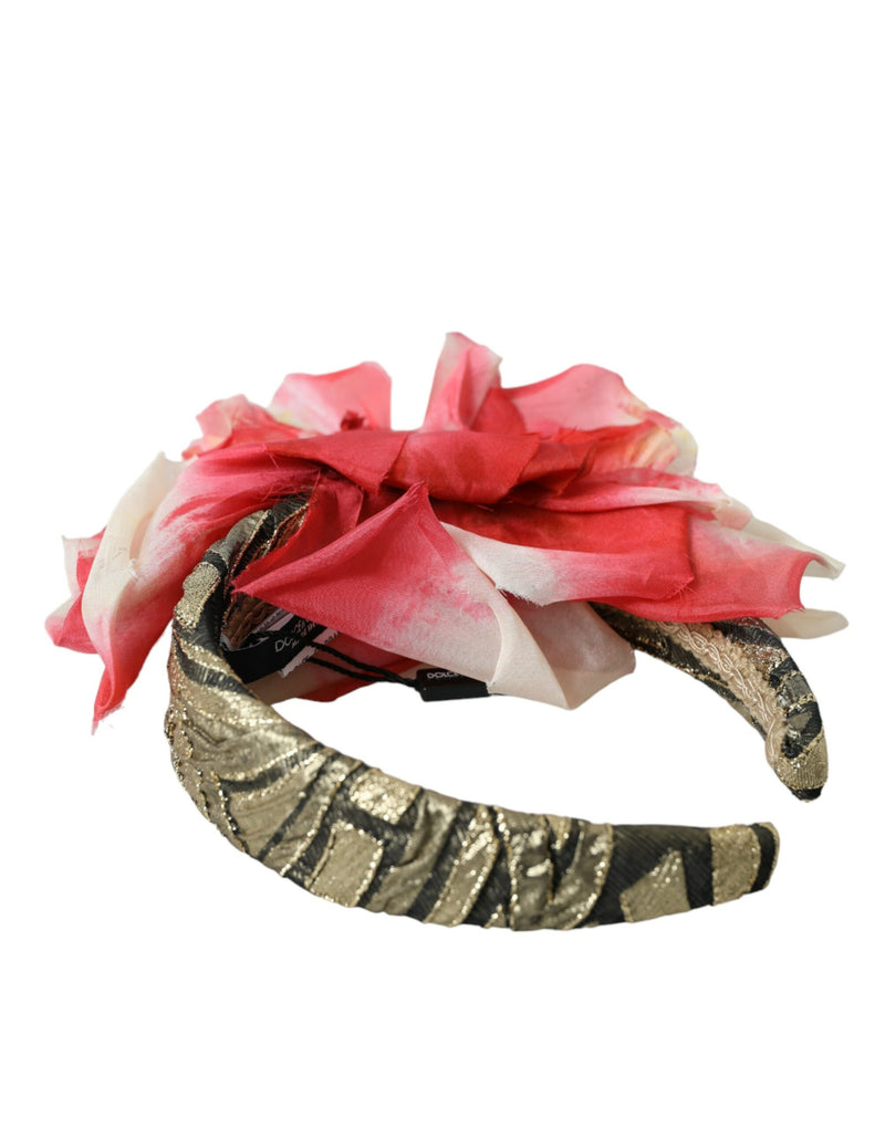 Multicolor Floral Applique Silk Women Headband Diadem Dolce & Gabbana