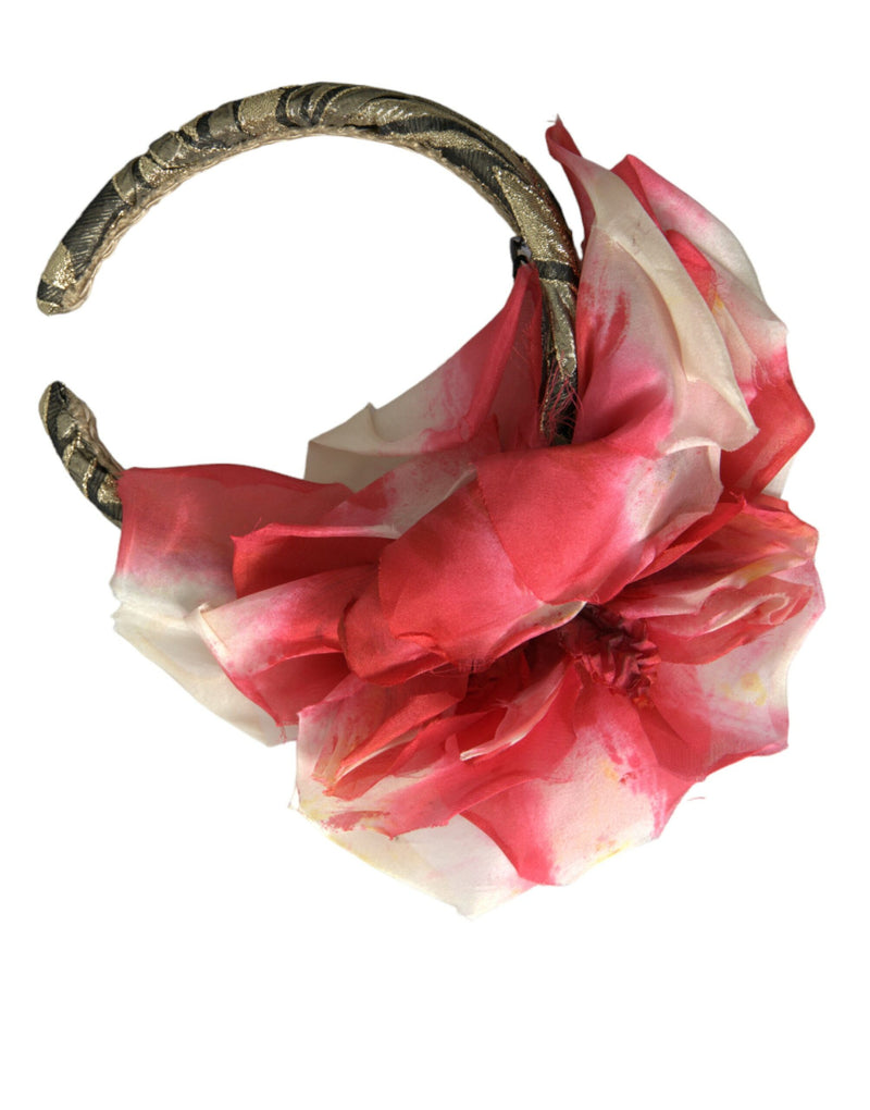 Multicolor Floral Applique Silk Women Headband Diadem Dolce & Gabbana